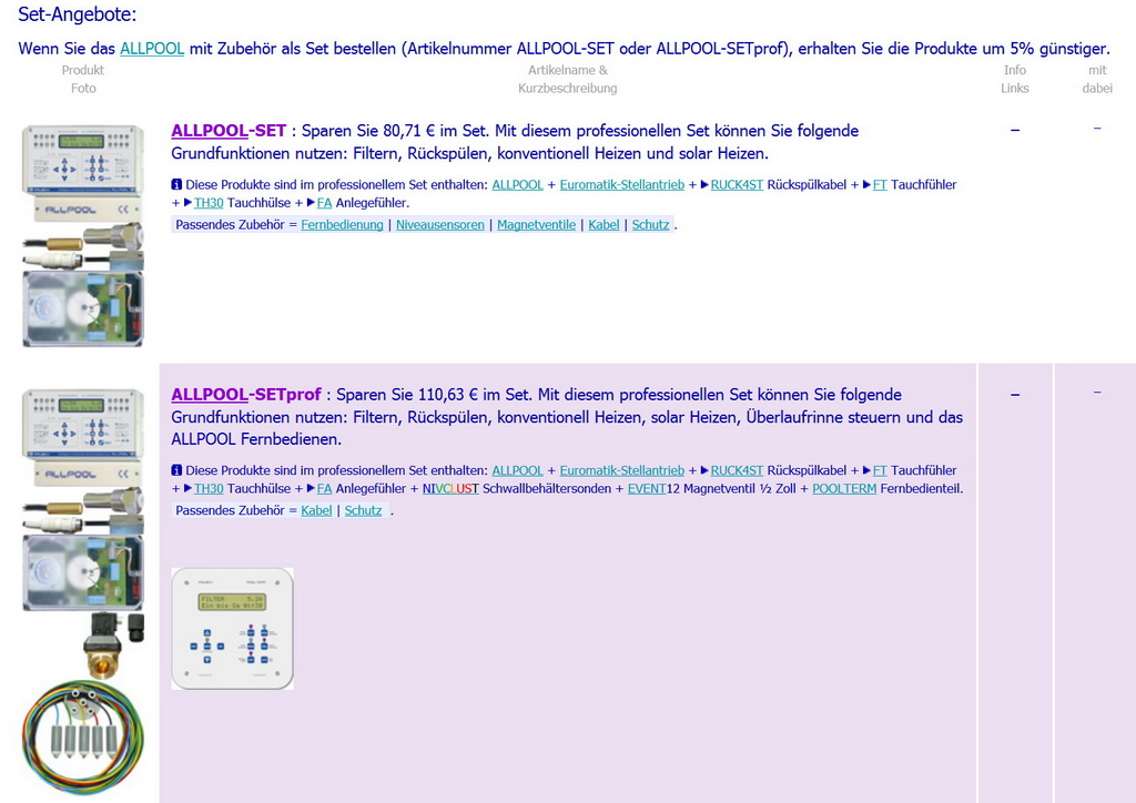 Poolsteuerung Komfort - das Allpool-Set und neu Simpy-Universal