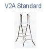Standard Edelstahlleiter aus V2A für normale Beckenwasserparameter