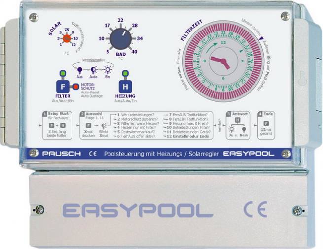 Schwimmbad Filtersteuerung Easypool - Heizung oder Solar