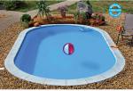 Pool-Set Stahlmantel-Ovalform, Folie 0,8 mm Farben sand, adriablau, hellgrau